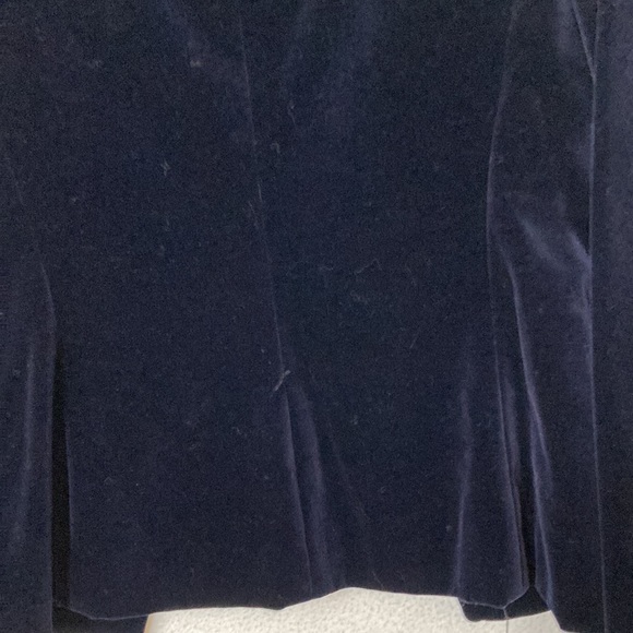 Ann Klein size 6 velour blazer. Dark Navy.Fully lined. Vintage. Shoulder pads. - Picture 6 of 8